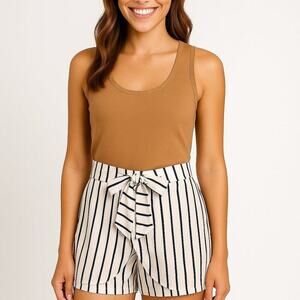 House of Three Black & White Striped Shorts 10